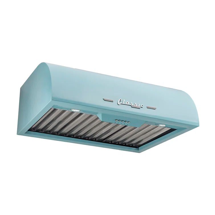 Ocean Mist Turquoise 24" Stainless Steel Under Cabinet Range Hood