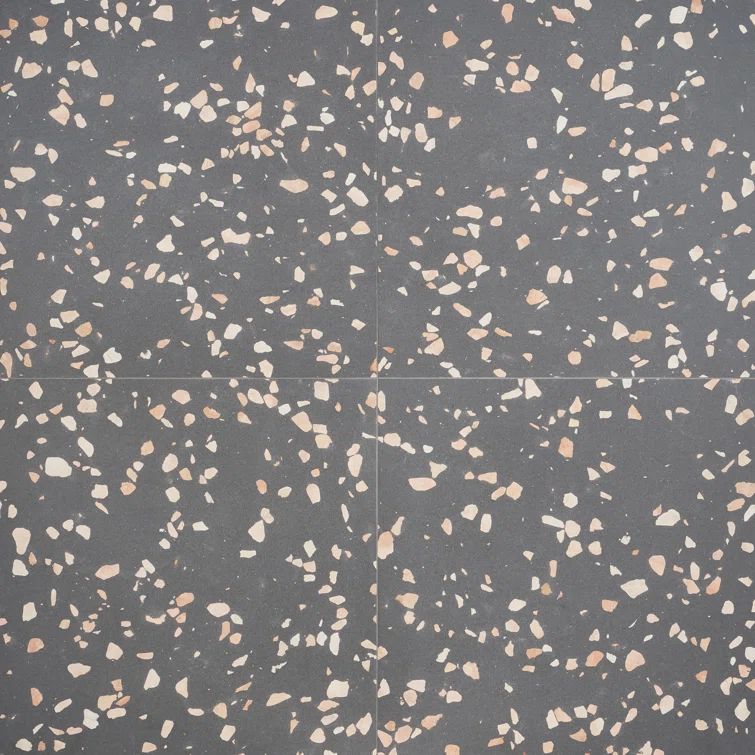 Italia Grande Gray Slate Terrazzo Floor and Wall Tile