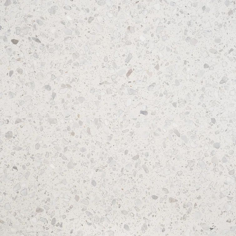 Italia Bianco 24'' x 24'' Honed Terrazzo Floor and Wall Tile