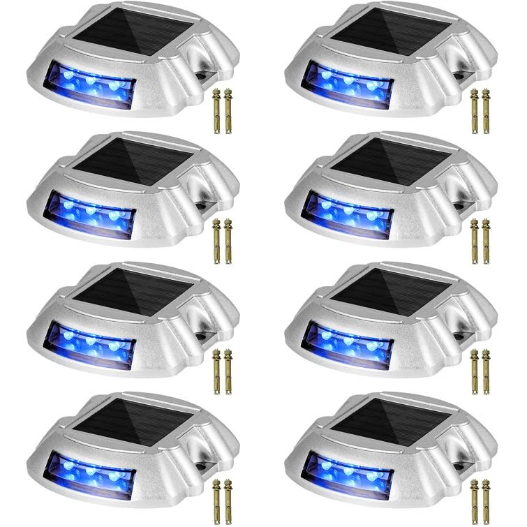 Blue LED Solar Powered Aluminum Pathway Lights Multipack