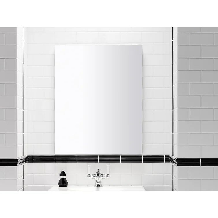 Elegant Frameless Aluminum 30" Medicine Cabinet with Adjustable Shelves