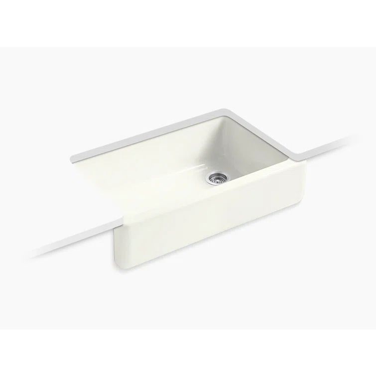White Dune Cast Iron Farmhouse Drop-in Kitchen Sink