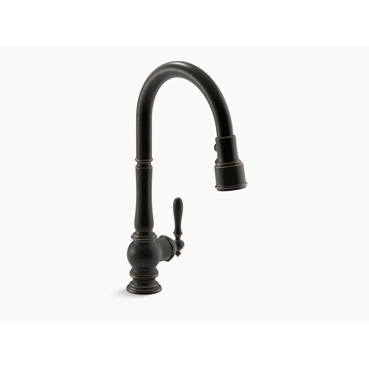 Oil-Rubbed Bronze Pull-Down Kitchen Faucet with Spray