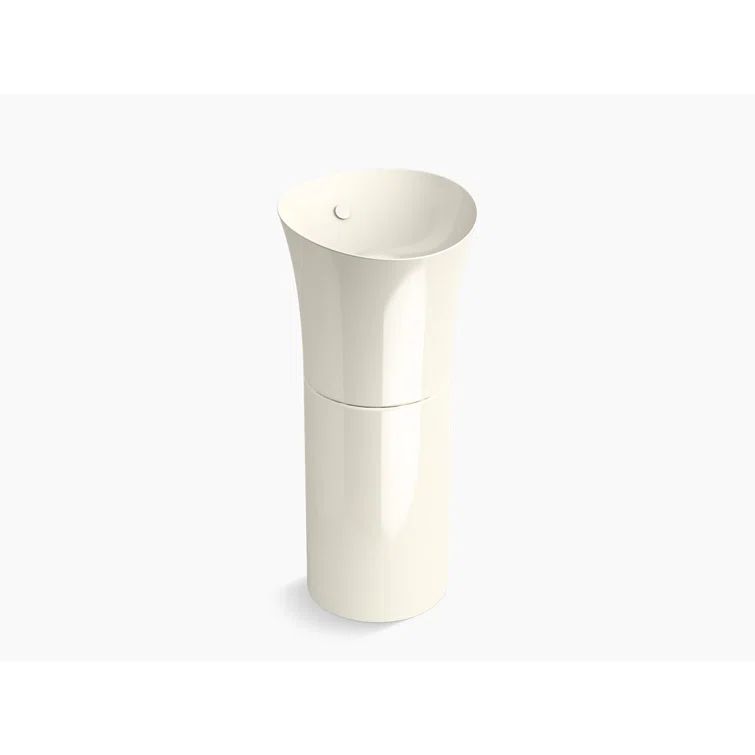Veil Transitional Specialty Pedestal Sink in Biscuit with Ultra-Thin Edges