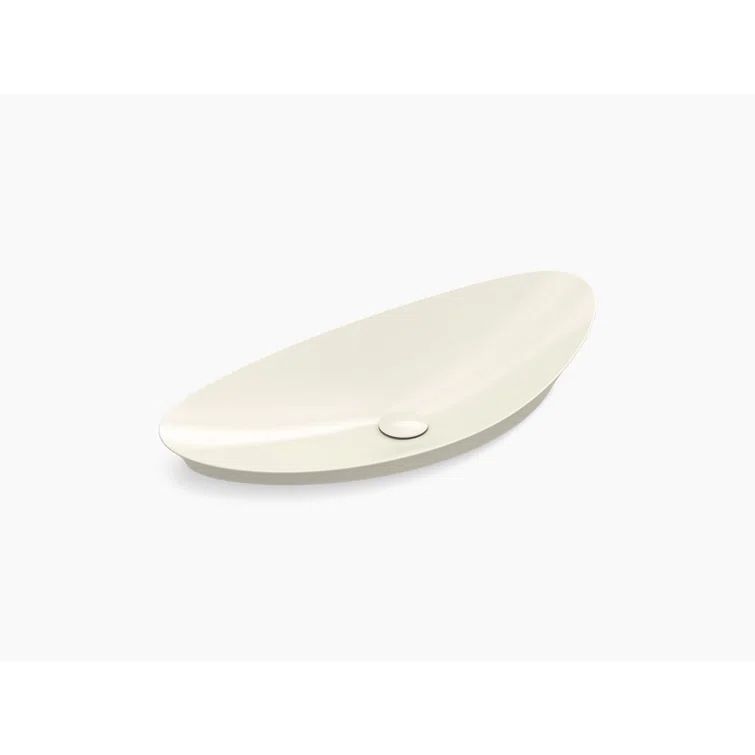 Veil Biscuit Oval Mid-Century Ceramic Vessel Bathroom Sink