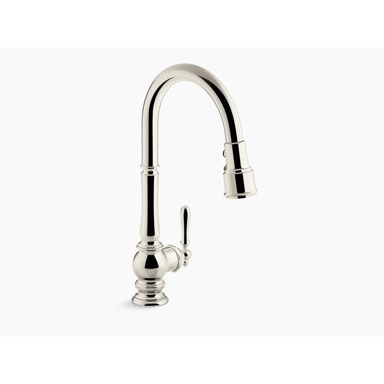 Polished Nickel Pull Down Single Handle Kitchen Faucet