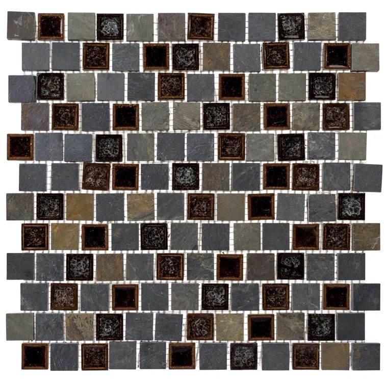 Montecristo Natural Stone and Crackled Glass Mosaic Tile