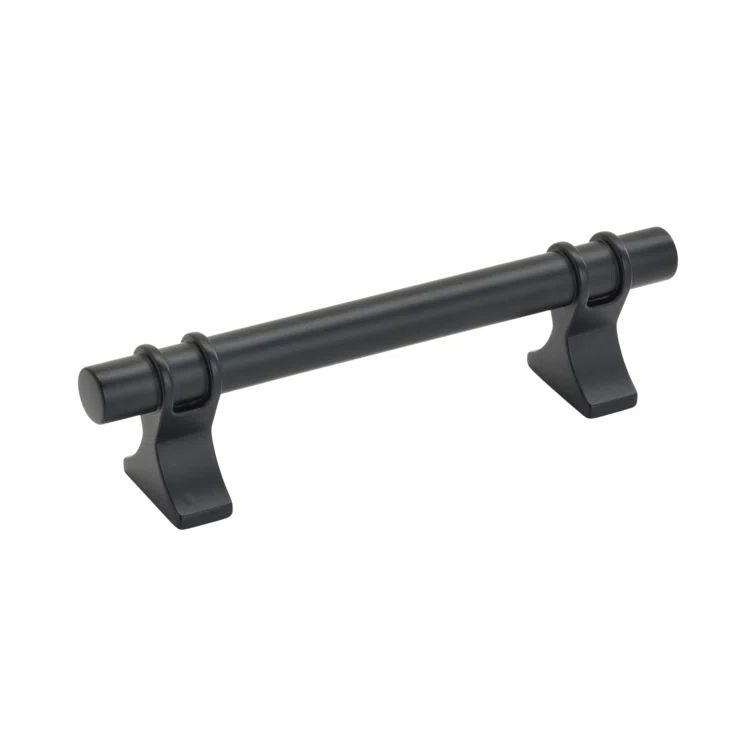 Matte Black Modern Industrial Bar Cabinet Pull with Mounting Hardware