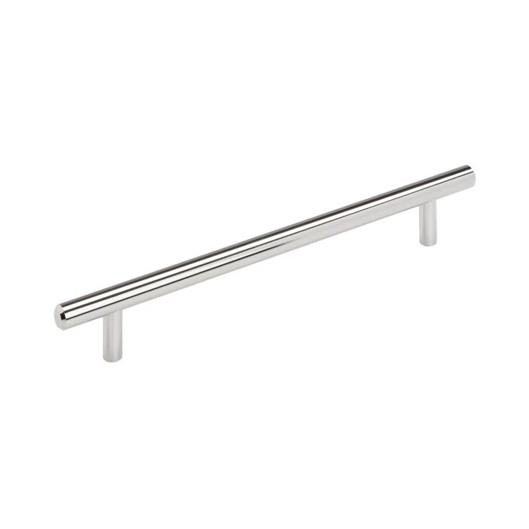 Polished Chrome Modern Bar Cabinet Pull with Mounting Hardware