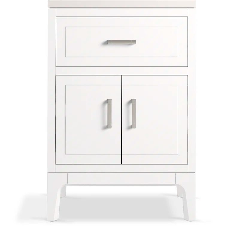Seer 24" White MDF Freestanding Bathroom Vanity with Quartz Top