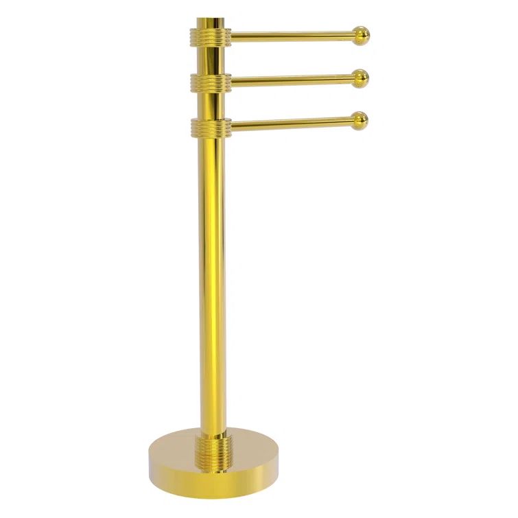 Polished Brass 3-Arm Vanity Top Towel Holder