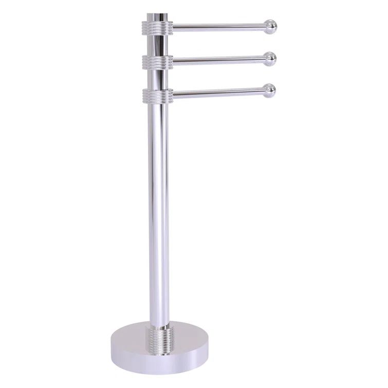 Polished Chrome 3-Arm Vanity Top Towel Holder