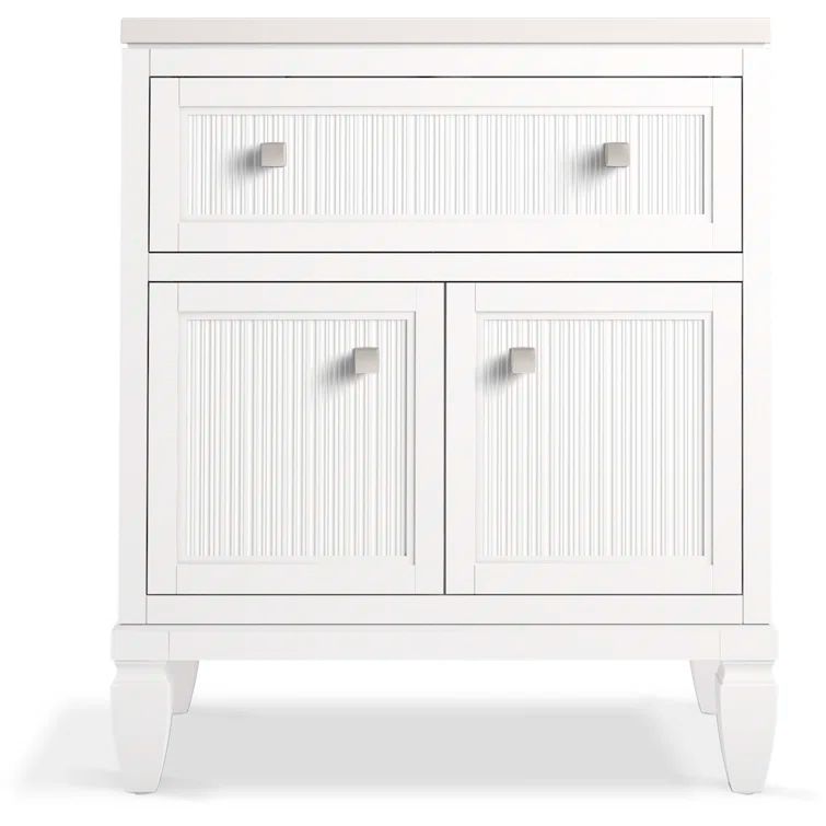 Hearthaven 30'' White MDF Bathroom Vanity with Quartz Top