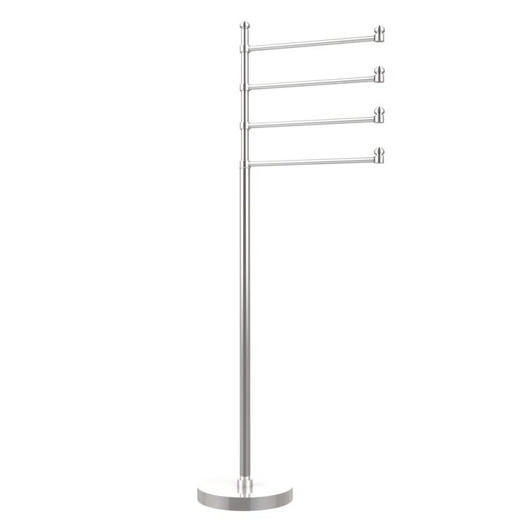 Polished Nickel Freestanding Swing Arm Towel Stand