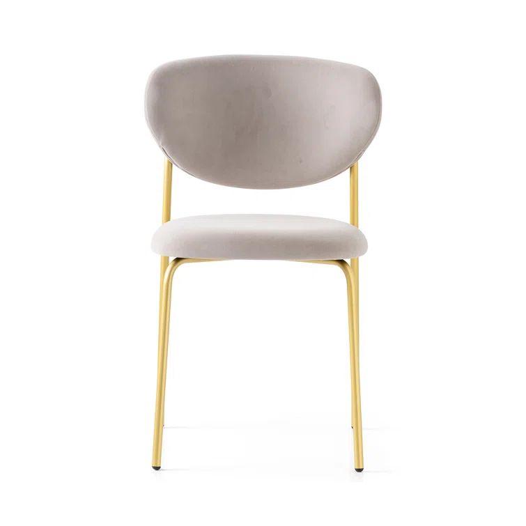 Forest Green Plush Upholstered Chair with Painted Brass Metal Frame