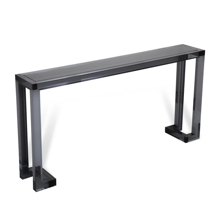 Ava Sleek Smoke Glass Top Acrylic Console Table