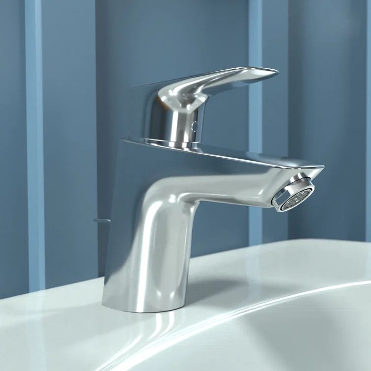 Brushed Nickel Modern Single Hole Bathroom Faucet