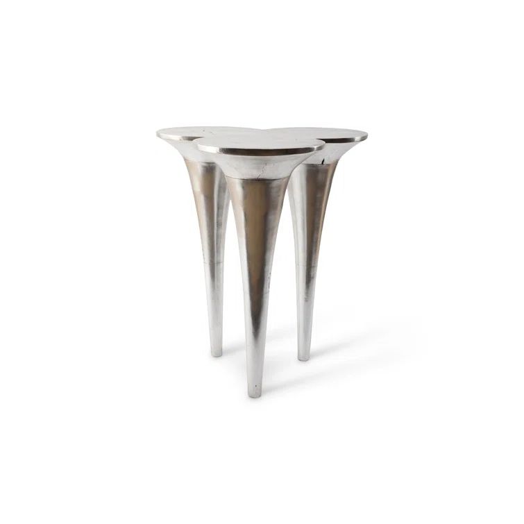 Contemporary Butterfly Silver Leaf Extendable Bar Table