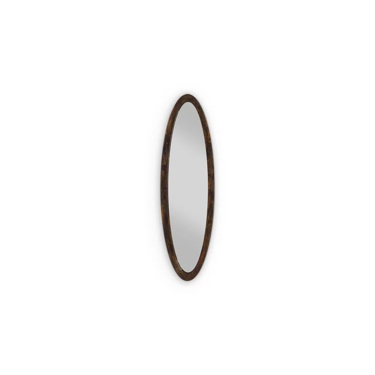 Posh Brown Oval Wood Accent Mirror