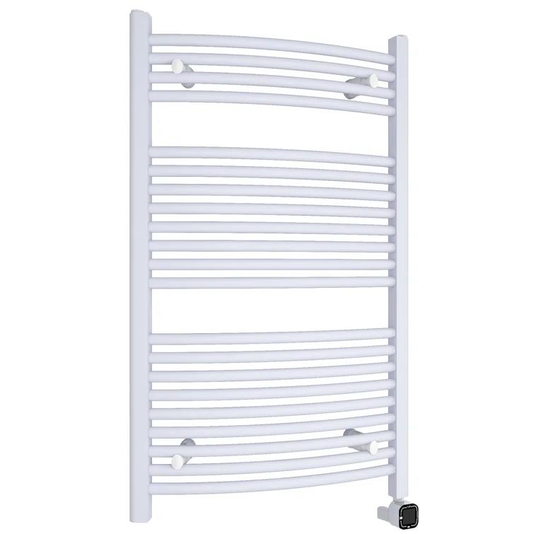 Brushed Steel Wall Mounted Curved Towel Warmer with Timer