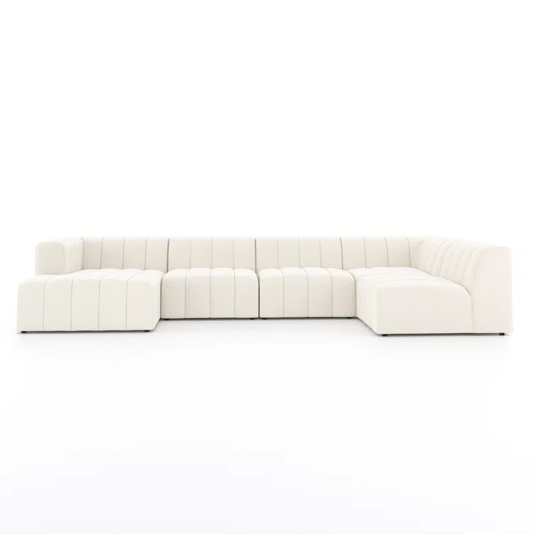 Fayette Cloud Tufted Faux Leather 5-Piece Sectional Sofa
