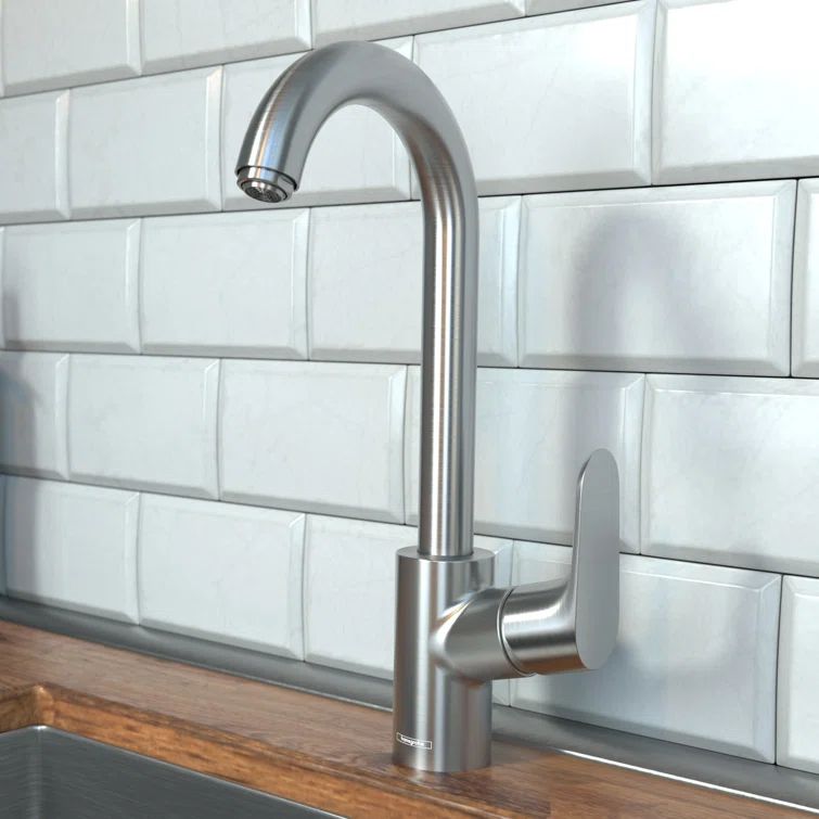 Steel Optik Stainless Steel Modern Bar Faucet