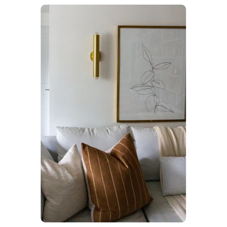 Aged Brass Cylinder Dimmable 2-Light Wall Sconce