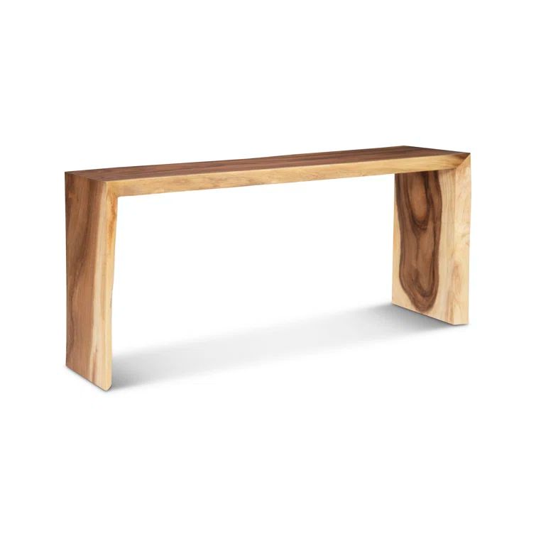 Waterfall 66" Brown Wood and Metal Rectangular Console Table