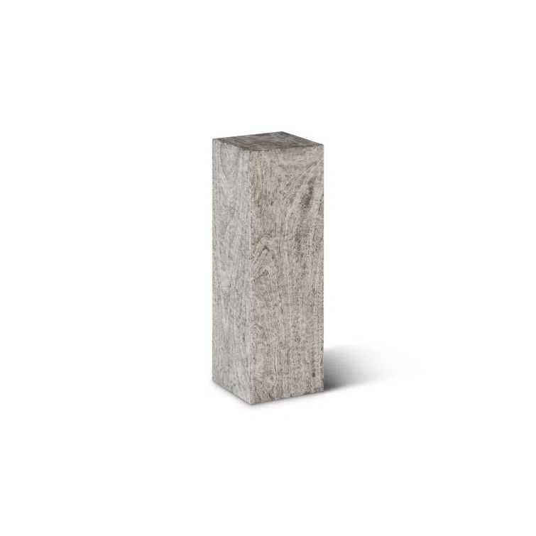 Origins Large Gray Chamcha Wood Geometric Pedestal
