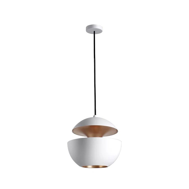 Balas Inspired Sunset Glow 9.84" Aluminum LED Pendant in White/Copper