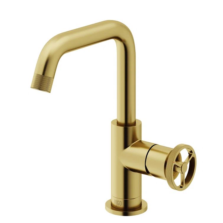 Cass 9'' High Single Handle Chrome Bathroom Faucet with Diamond Knurling