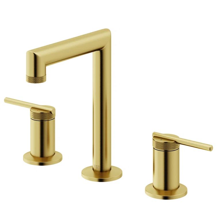 Sterling Chrome Widespread Bathroom Faucet with Knurled Handles