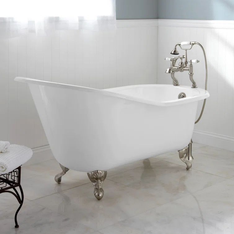 Callaway 61" White Cast Iron Clawfoot Soaking Bathtub
