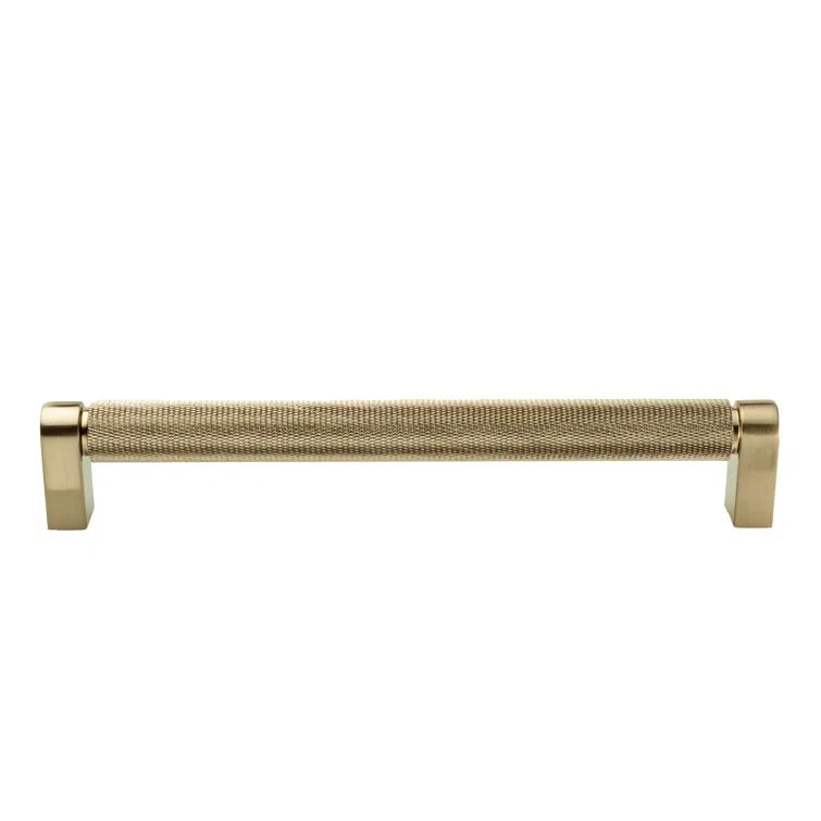 Kent 7.4" Satin Brass Cylindrical Bar Pull with Mounting Hardware