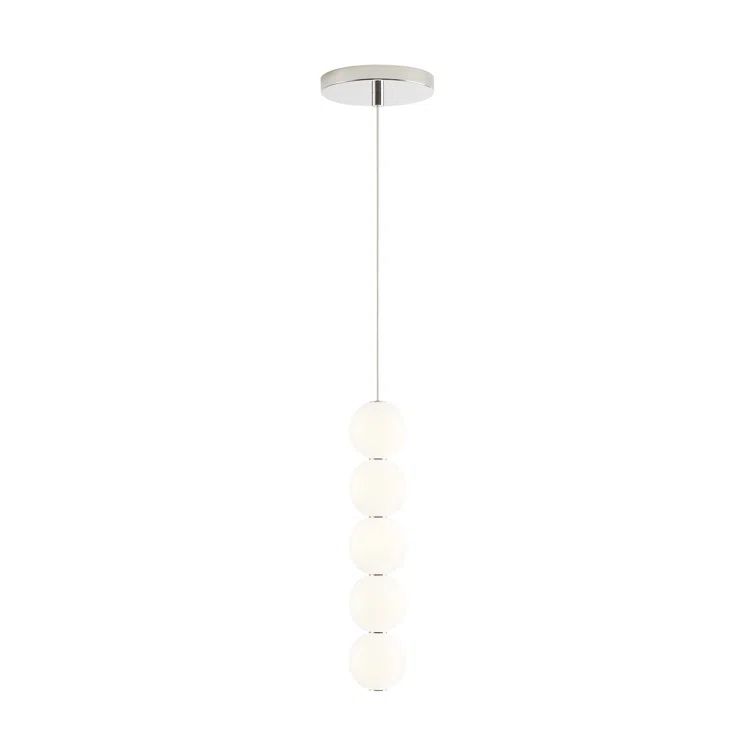 Orbet Polished Nickel LED Globe Pendant with Milk Glass Orbs