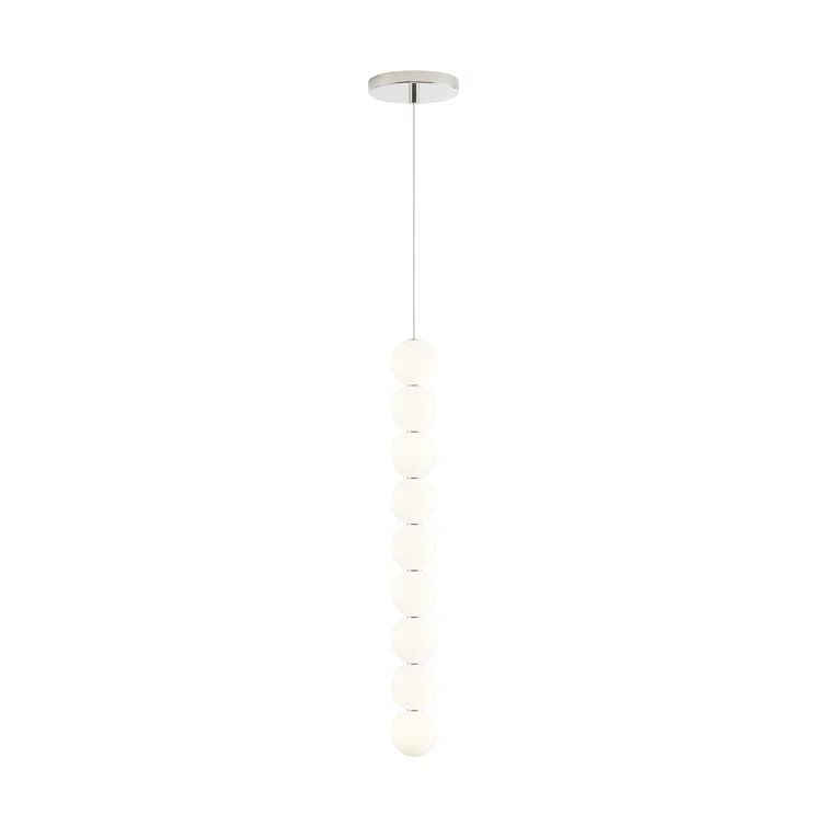 Polished Nickel Glass LED Globe Pendant Light