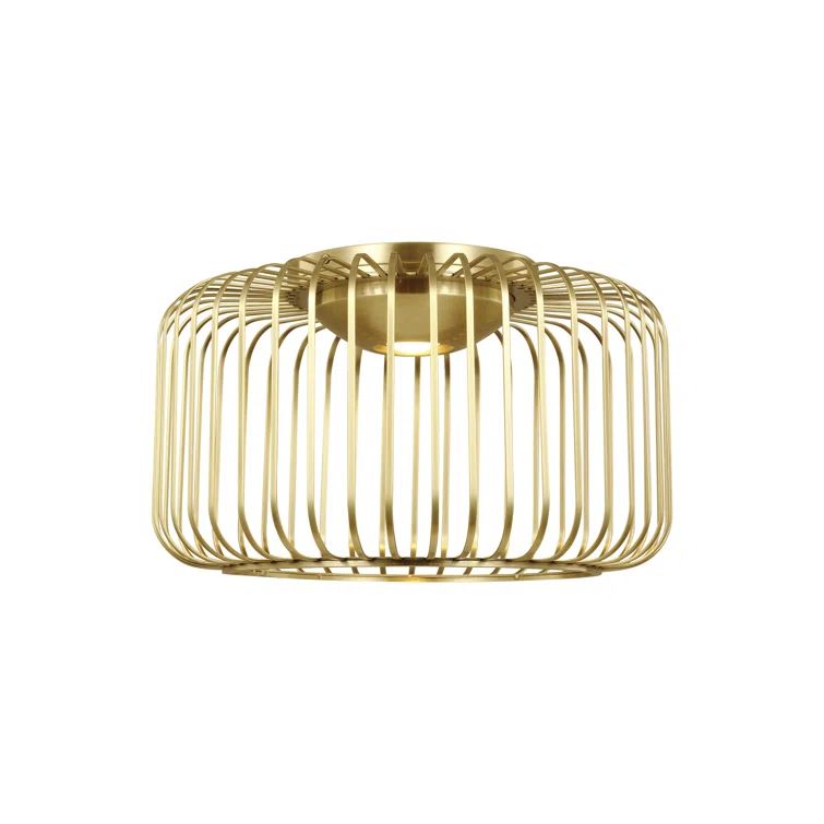 Kai Modern LED Flush Mount in Plated Brass - Indoor/Outdoor Compatible