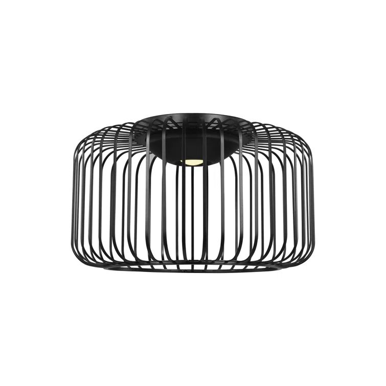 Kai Nightshade Black 15" LED Flush Mount for Indoor/Outdoor