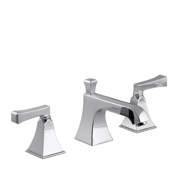 Memoirs Stately Polished Chrome Double Handle Widespread Bathroom Faucet