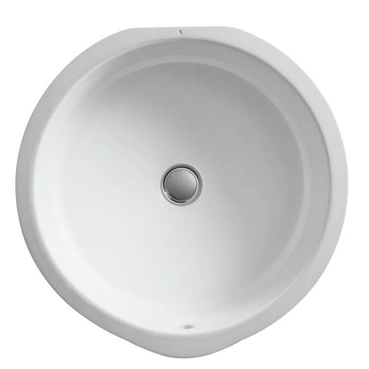 Verticyl White Ceramic Round Undermount Bathroom Sink