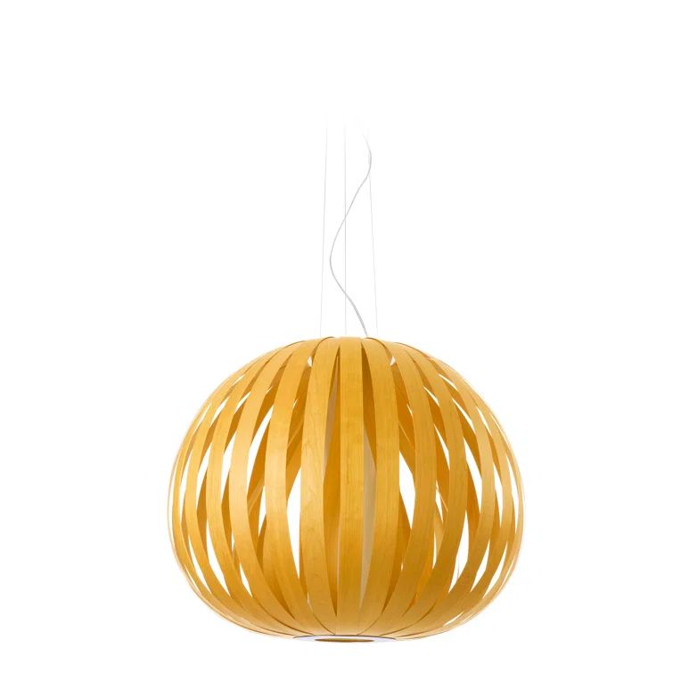 Yellow Mini LED Pendant Light with Nickel Finish