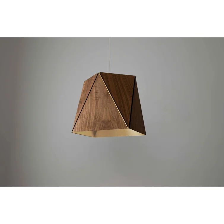 Rose Gold Walnut Geometric Crystal Pendant Light