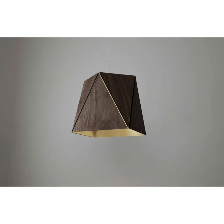 Calx 19 Brushed Brass & Dark Stained Walnut Geometric Pendant