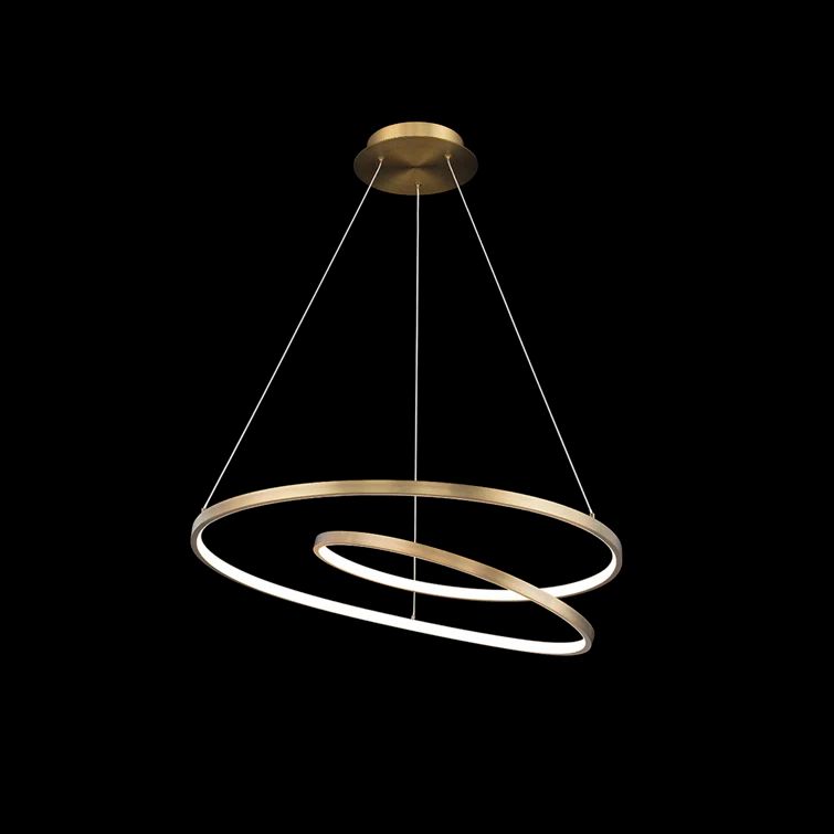 Aged Brass LED Indoor/Outdoor Pendant with White Silicone Shade