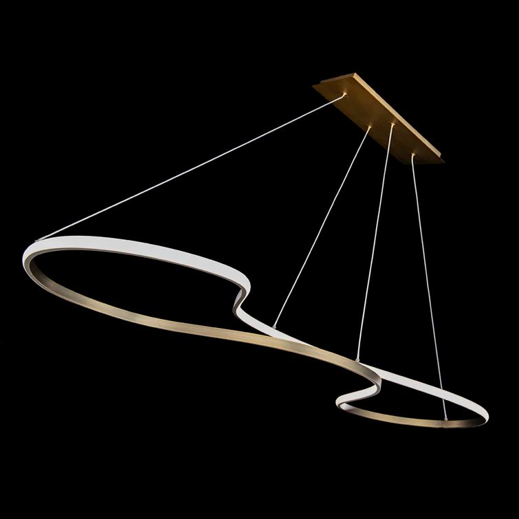 Marques Aged Brass LED Pendant with White Silicone Shade