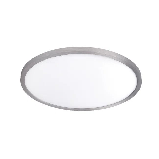 Brushed Nickel Ultra-Slim 11" LED Flush Mount Light, 3000K