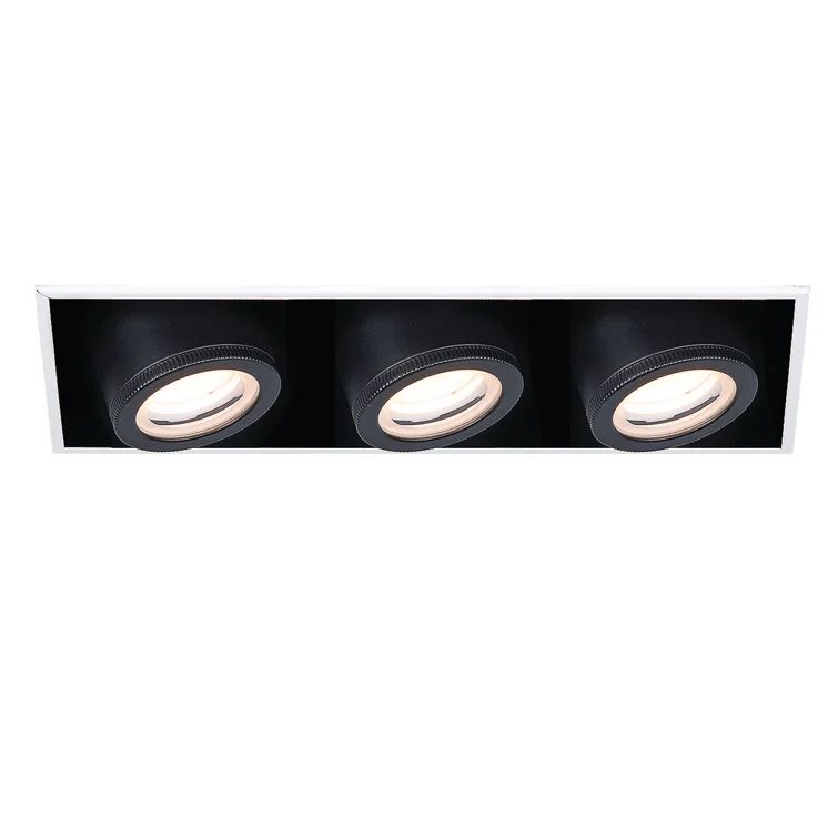 White Aluminum 3-Light LED Recessed Spotlight Kit