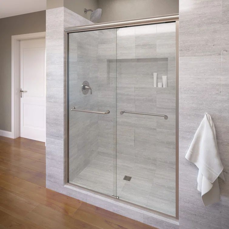 Infinity 47'' Wide Clear Tempered Glass Semi-Frameless Shower Door