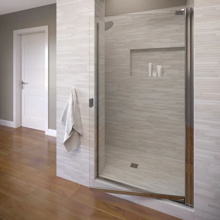 Armon 28" x 66" Chrome Clear Glass Pivot Shower Door