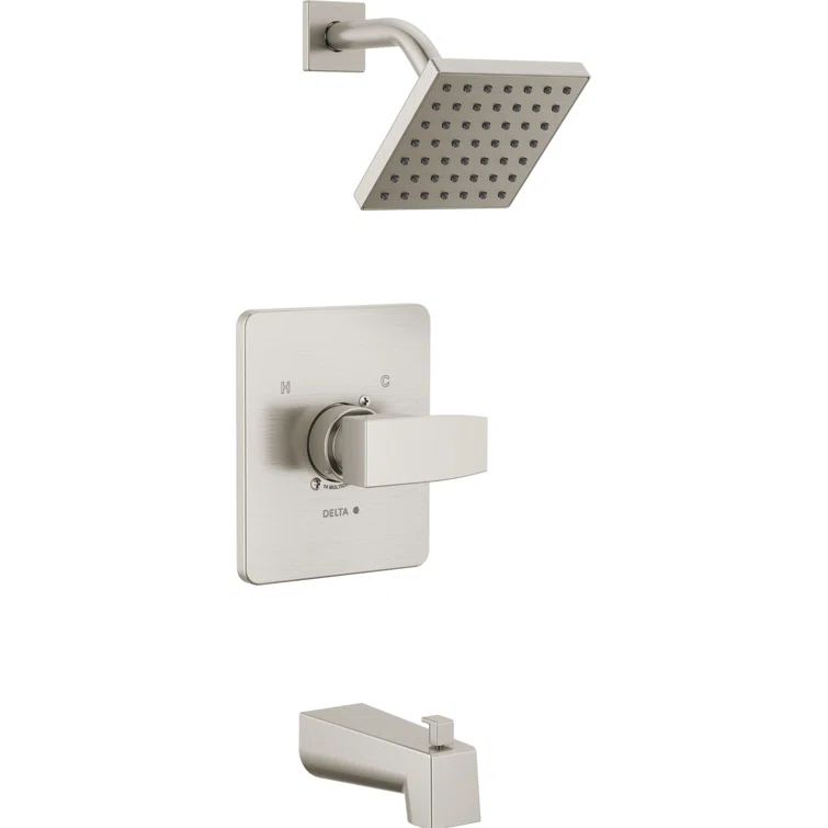 Stainless Steel Square Wall Mounted Tub and Shower Trim Kit